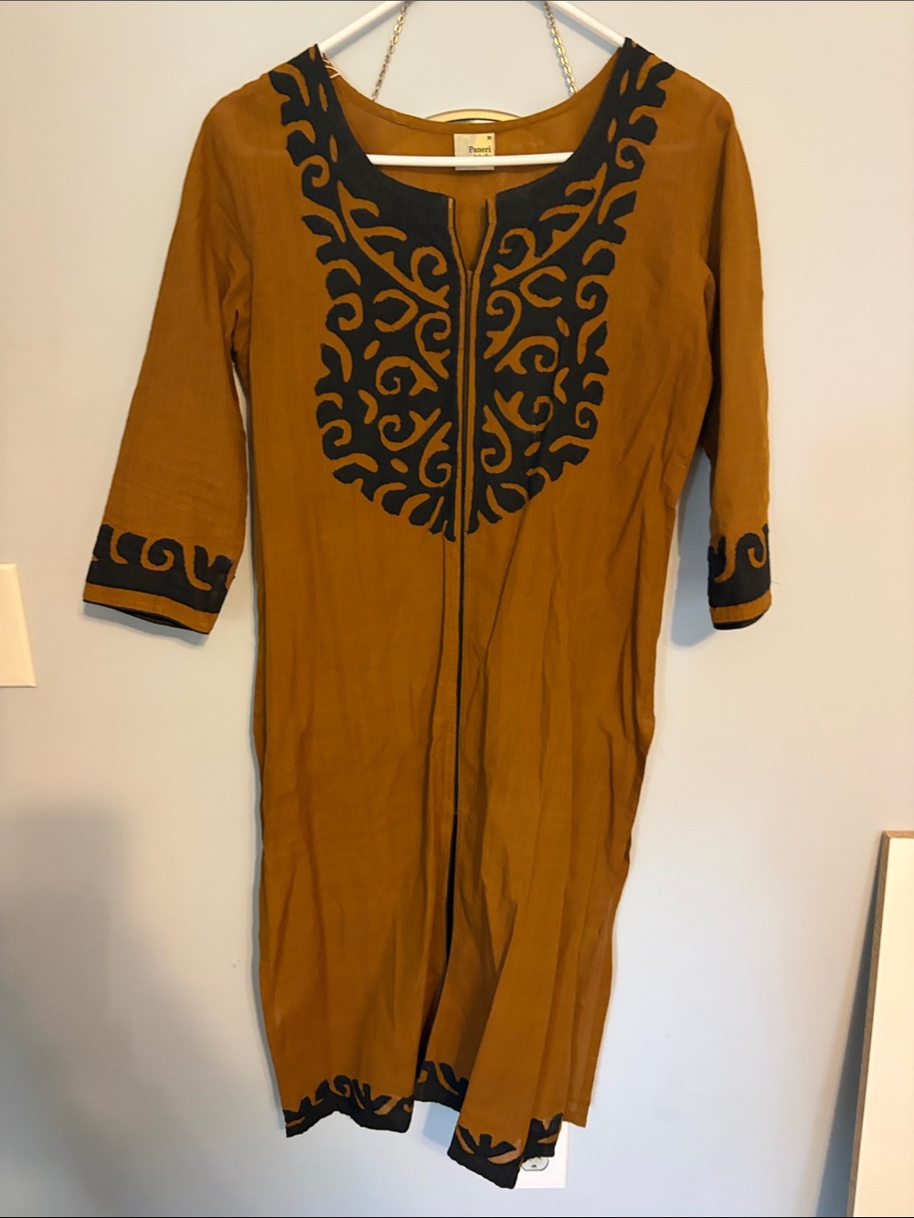 Women’s Mustard Embroidered Tunic Kurta